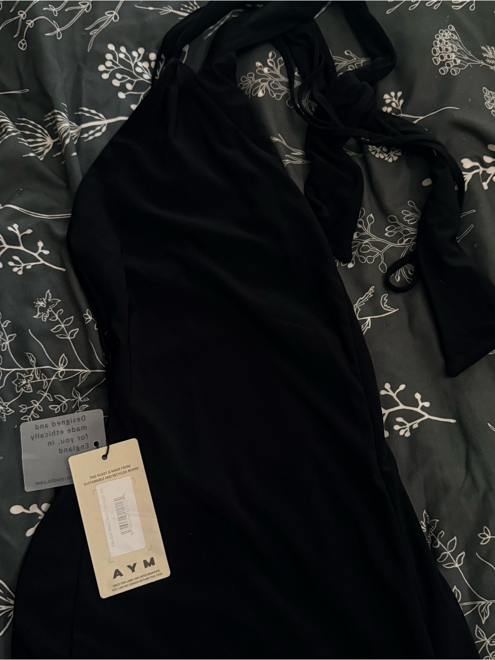 Black halter tie long Dress